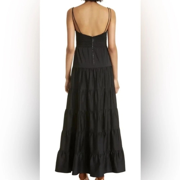 Alice + Olivia JORI Spaghetti Strap Tiered Maxi Classic Black Dress - Picture 2 of 8